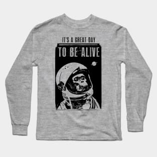 Monkey Astronaut Typography Funny Design Long Sleeve T-Shirt